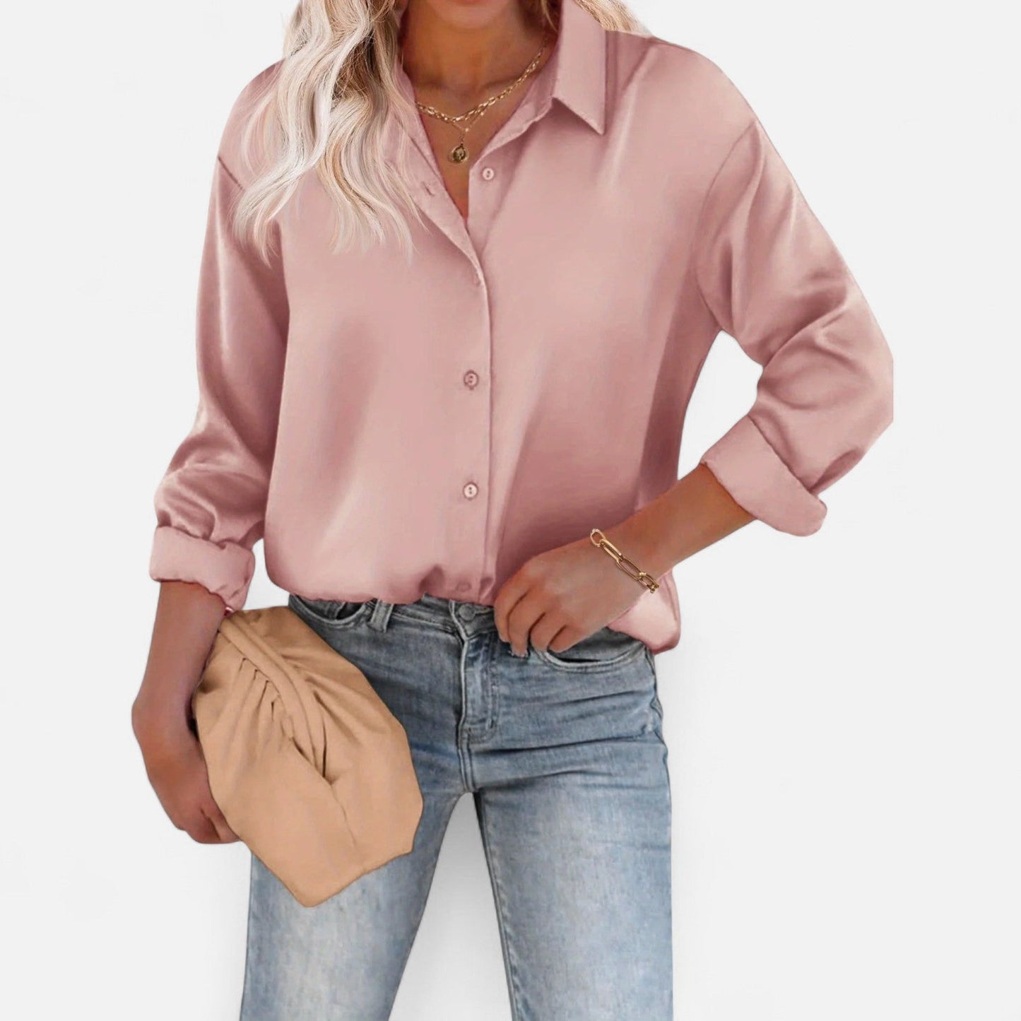 Blusa de Mujer con Cuello Clásico y Silueta Fluida – Elegancia Atemporal, Comodidad Sofisticada