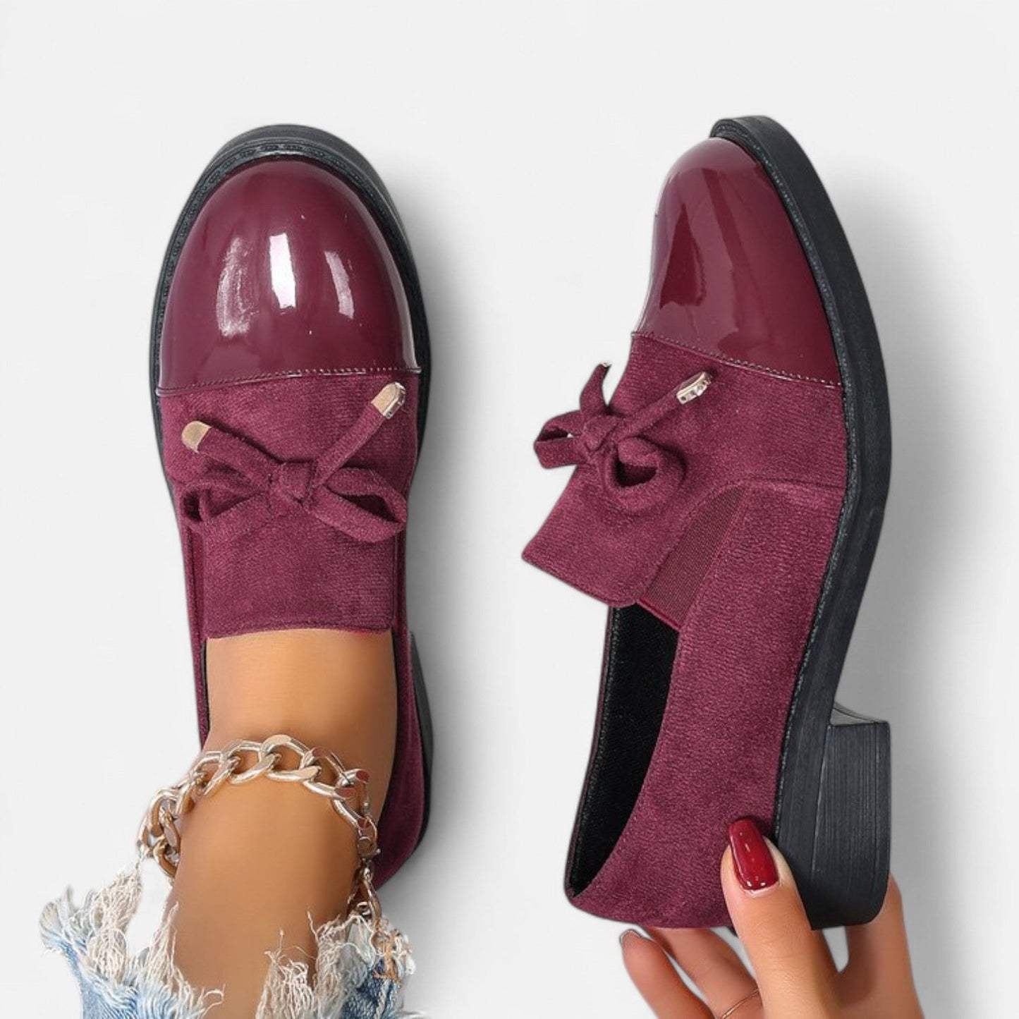 Mocasines Retro Lazo Mujer